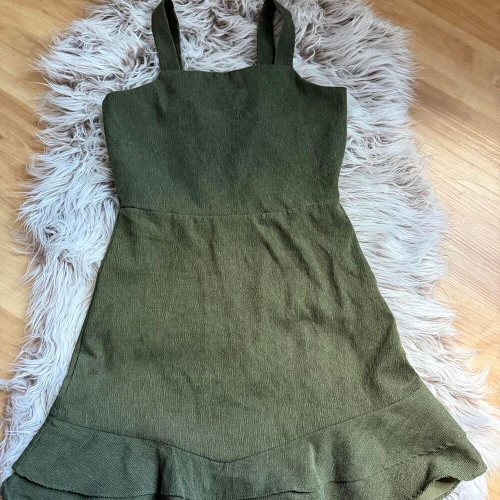 Women's Green and Khaki Dress